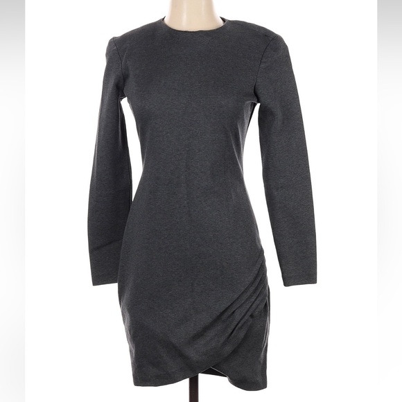 Vintage Neiman Marcus Gray Long Sleeve Cocktail Elegant Dress Size Small S - Picture 1 of 4
